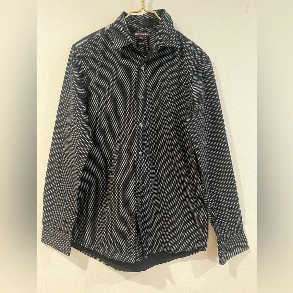 Michael Michael Kors dot print Long Sleeve Button Shirt Size S CLASSIC FIT